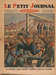 A condemned man escapes from the gallows, 1931. Creator: Unknown