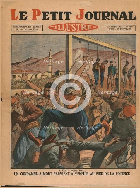 A condemned man escapes from the gallows, 1931. Creator: Unknown.