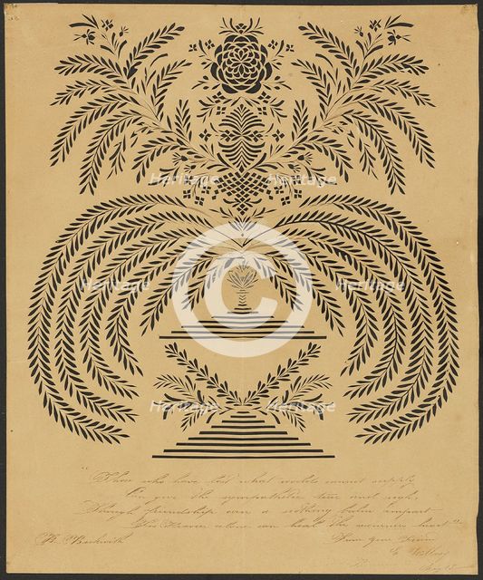 A Condolence Card, c. 1830. Creator: Emily Wilcox.
