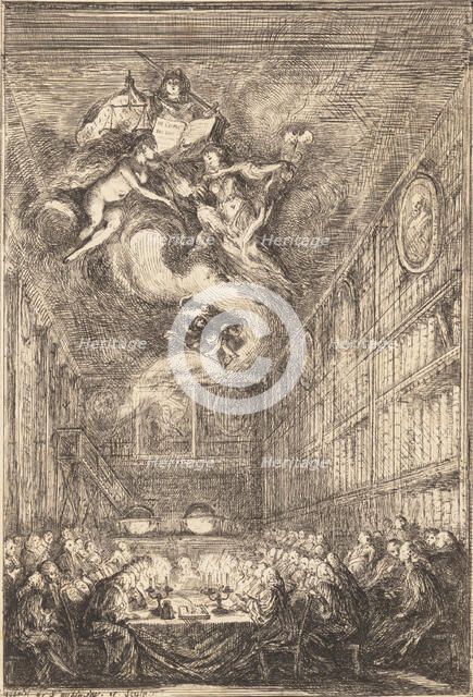 A Conference of Lawyers, 1776. Creator: Gabriel de Saint-Aubin.