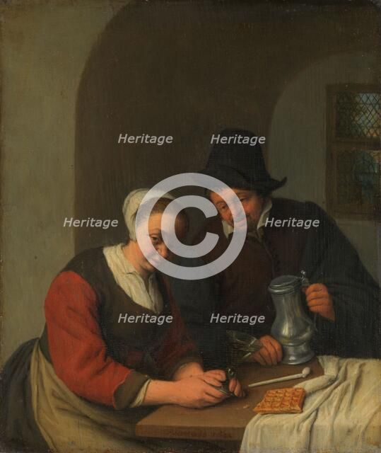 A Confidential Chat, 1672. Creator: Adriaen van Ostade.