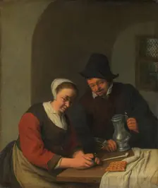 A Confidential Chat, 1672. Creator: Adriaen van Ostade
