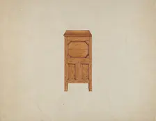 A Connecticut-type Hadley Chest-side View, c. 1936. Creator: Martin Partyka