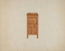 A Connecticut-type Hadley Chest-side View, c. 1936. Creator: Martin Partyka