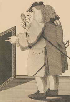 A Connoisseur Admiring a Dark Night Piece, November 12, 1771. Creator: Matthew Darly