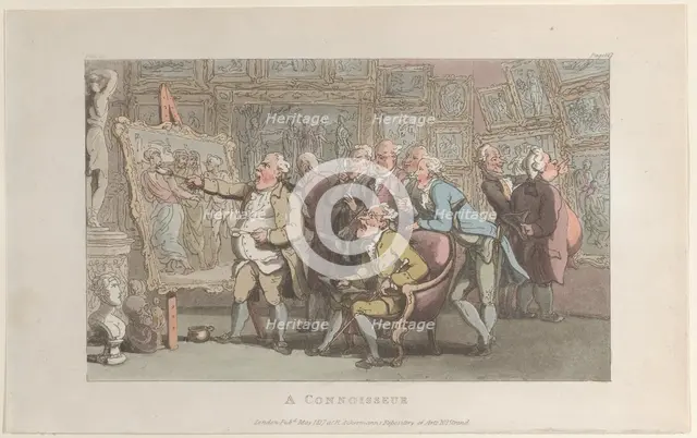 A Connoisseur, from "The Vicar of Wakefield", May 1817., May 1817. Creator: Thomas Rowlandson.