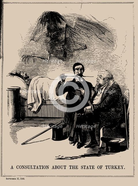 A Consultation about the State of Turkey. Punch, September 17, 1853, 1853. Creator: Leech, John (1817-1864).