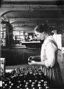 A cook makes pastry in the factory kitchens, Rowntree’s factory, York, Yorkshire, 1913