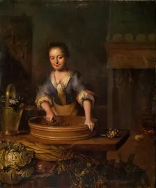 A Cook Dutch painting of 18th century. Artist: Louis de Moni