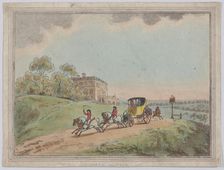 A Coach and Four (from, Rustic Sketches?), 1787 (?)., 1787 (?). Creator: Thomas Rowlandson