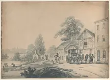 A Coach Outside an Inn, 1785-90., 1785-90. Creator: Thomas Rowlandson
