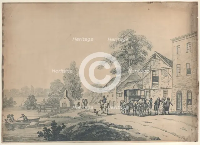 A Coach Outside an Inn, 1785-90., 1785-90. Creator: Thomas Rowlandson.