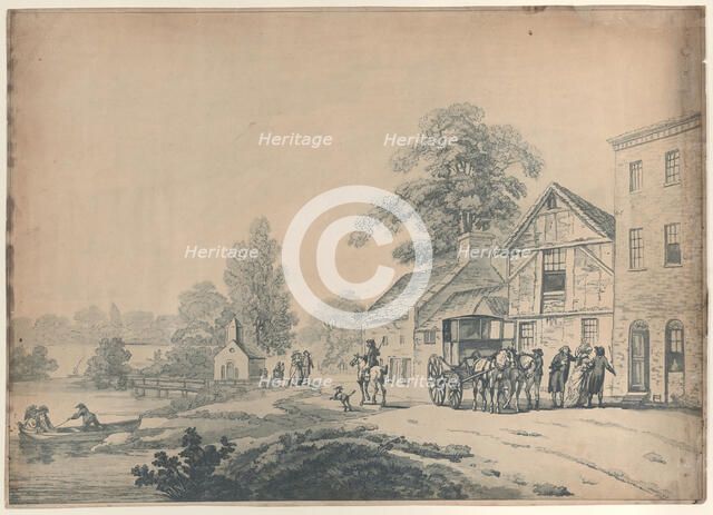 A Coach Outside an Inn, 1785-90., 1785-90. Creator: Thomas Rowlandson.
