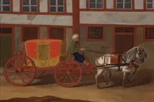 A Coachman with a Team of Horses and Covered Carriage, late 18th century. Creator: Unknown