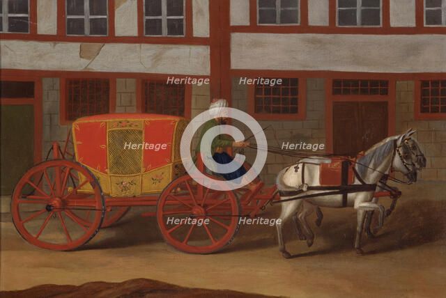 A Coachman with a Team of Horses and Covered Carriage, late 18th century. Creator: Unknown.