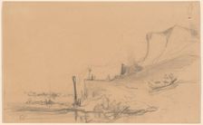 A Coast Road with Cliffs in the North of France, c.1830. Creator: Eugene Isabey
