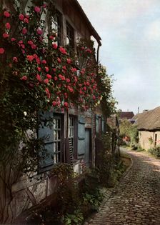 A cobbled street in Gerberoy, France, 1938