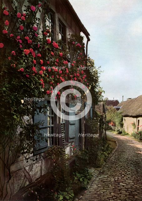 A cobbled street in Gerberoy, France, 1938. Artist: Unknown
