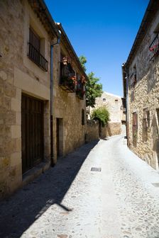 A cobbled street in Pedraza, Spain, 2007. Creator: Samuel Magal