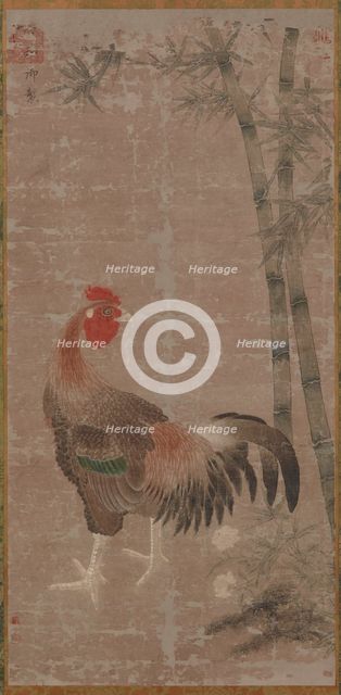 A Cock and Bamboos, Ming dynasty, ca.1105-1135.  Creator: Unknown.