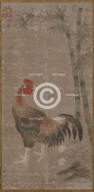 A Cock and Bamboos, Ming dynasty, ca.1105-1135.  Creator: Unknown.