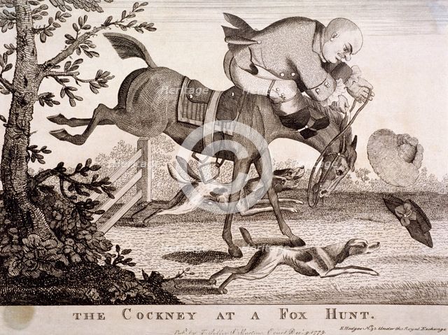 'A Cockney at a Fox Hunt', 1779. Artist: Anon