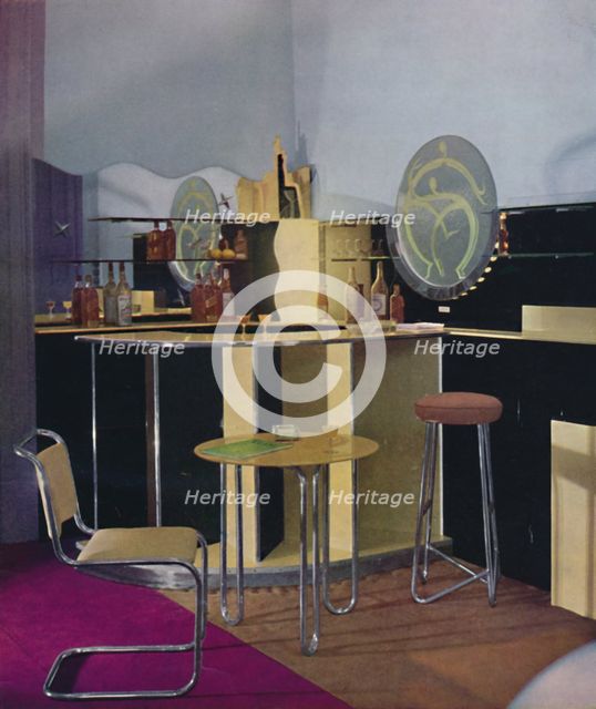 'A cocktail bar by the British Vitrolite Company of London, designed by Kenneth Cheesman', 1935. Artist: Unknown.