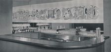A cocktail bar mural in carved and enamelled linoleum in the Berkeley Hotel, Montreal 1942