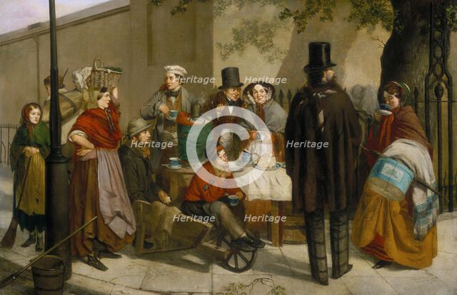 'A Coffee Stall' 1881. Artist: Charles Hunt