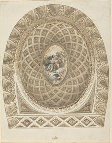 A Coffered Dome with Apollo and Phaeton, c. 1787. Creator: Felice Giani