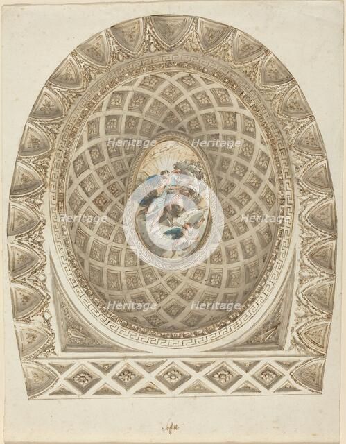 A Coffered Dome with Apollo and Phaeton, c. 1787. Creator: Felice Giani.