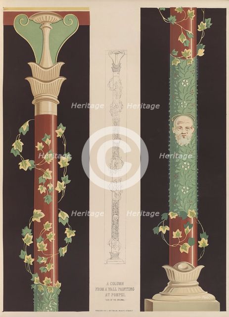 A column from a wall painting at Pompei, 1850.  Creator: Ludwig Gruner.