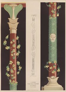 A column from a wall painting at Pompei, 1850. Creator: Ludwig Gruner