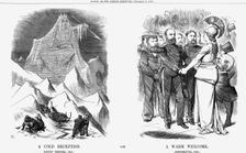 A Cold Reception and A Warm Welcome 1876. Creator: Joseph Swain