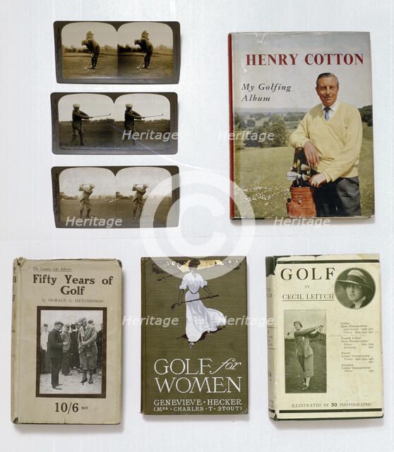 A collection of golfing books, early 20th century. Artist: Unknown