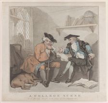 A College Scene, or a Fruitless Attempt on the Purse of Old Square-toes, August 1, 1787. Creator: Edward Williams