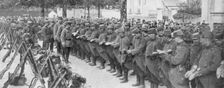 A colonel checking his soldiers boots, Saint-Francois-Xavier, Paris, France, August 1914