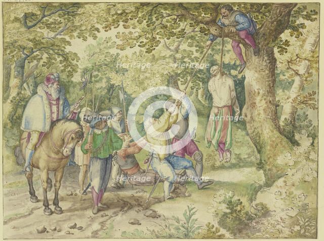 A colonel has a mercenary hanged. Creator: Jacob Savery I.