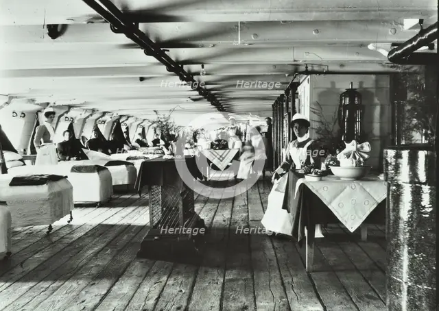 A copy of a photograph of the ward deck of the Atlas Smallpox Hospital Ship, c1890-c1899. Artist: Unknown.