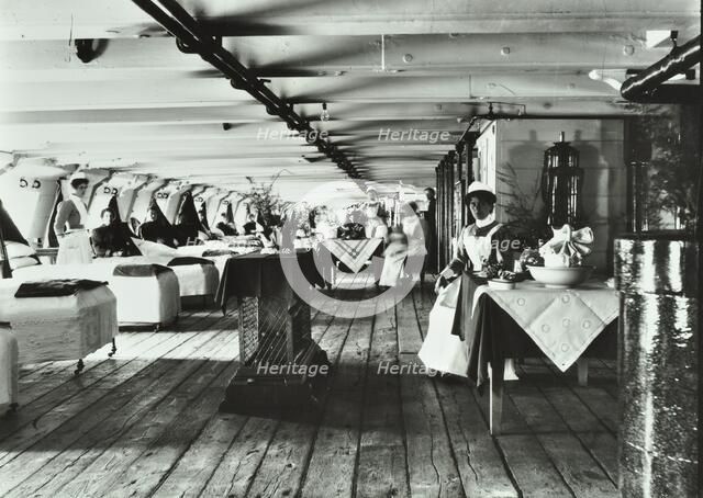 A copy of a photograph of the ward deck of the Atlas Smallpox Hospital Ship, c1890-c1899. Artist: Unknown.