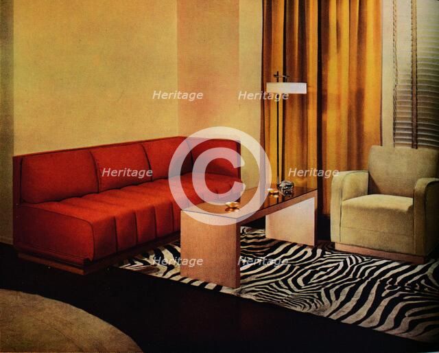 'A corner in the American designer Walter Dorwin Teague's own Living-room', c1940. Artist: Unknown.