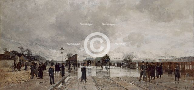 A corner of Bercy during the flood, 1879. Creator: Luigi Loir.
