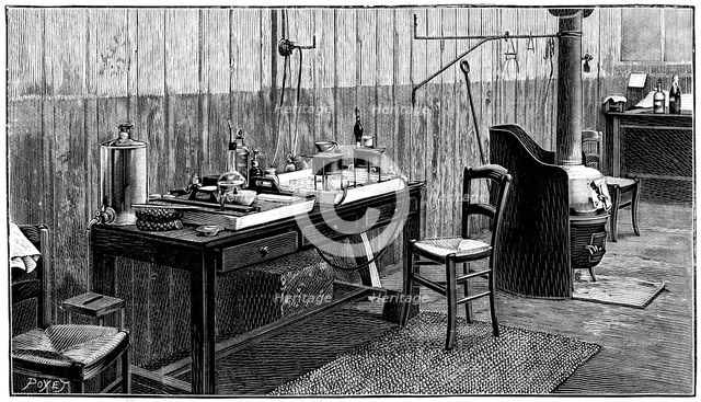A corner of Pierre and Marie Curie's laboratory, Paris, 1904. Artist: Anon