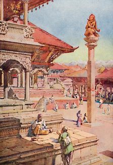 A Corner of the Durbar Square, Patan, Nepal 1913