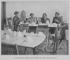 A corner of the dining room in the League Hall., 1908. Creator: Unknown