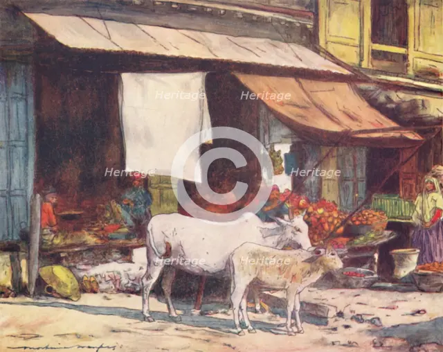 'A Corner of the Fruit Market, Delhi', 1905. Artist: Mortimer Luddington Menpes.