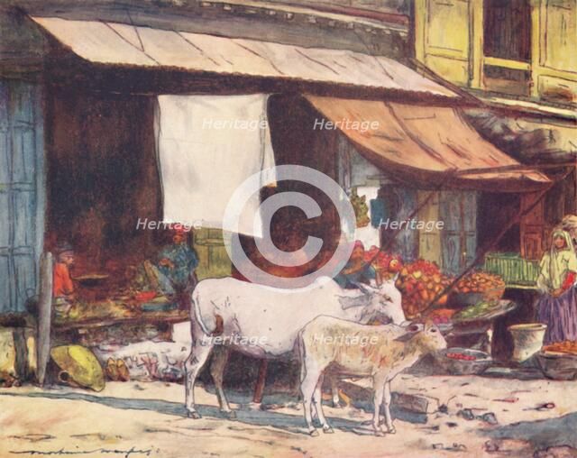 'A Corner of the Fruit Market, Delhi', 1905. Artist: Mortimer Luddington Menpes.