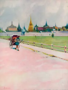 A Corner of the Grand Palace Enclosure, Bangkok 1913. Artist: Edwin Norbury