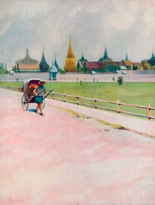 A Corner of the Grand Palace Enclosure, Bangkok 1913. Artist: Edwin Norbury