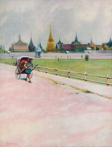 A Corner of the Grand Palace Enclosure, Bangkok 1913. Artist: Edwin Norbury